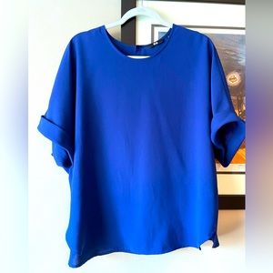 Royal blue, batwing sleeve top
